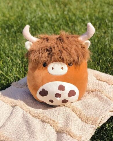 18 '' بقرة المرتفعات الاسكتلندية القطيفة اللعب لطيف لينة بقرة المرتفعات محشوة الحيوان وسادة kawaii براون رقيق البقرة Plushie للأطفال الفتيات الفتيان عيد ميلاد عيد الحب in Kuwait