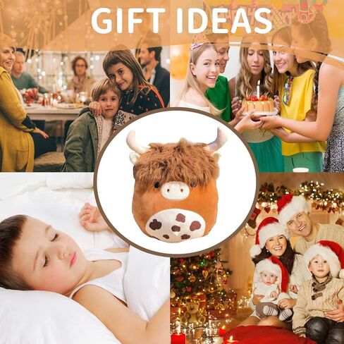 18 '' بقرة المرتفعات الاسكتلندية القطيفة اللعب لطيف لينة بقرة المرتفعات محشوة الحيوان وسادة kawaii براون رقيق البقرة Plushie للأطفال الفتيات الفتيان عيد ميلاد عيد الحب in Kuwait