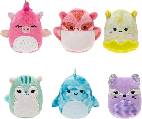 Squishville by Original Squishmallows Cute & Colorful Squad Plush - Six 2-Inch Squishmallows Plush Including Annalise, Duna, Fuyuki, Danika, Lemora, and Rayn - Toys for Kids in Saudi Arabia