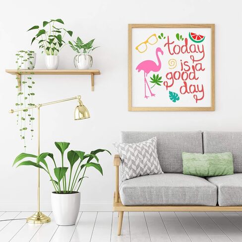 11 Pieces Beach Stencil Tropical Hawaiian Stencils Summer Theme Stencils for Painting on Wood Reusable Painting Stencil Template for DIY Notebook Wood Signs Greeting Card Canvas Scrapbook, 2 Sizes in Saudi Arabia