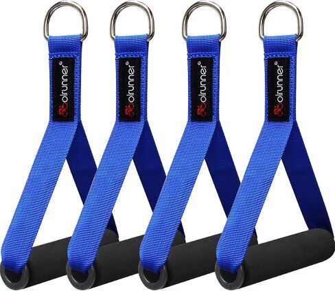 Coolrunner زوجان من مقابض شريط المقاومة، مقابض حزام اللياقة البدنية، تصميم واسع، مقابض كابلات شديدة التحمل مع نوى ABS صلبة، حلقات D ملحومة ذات قياس ثقيل (مجموعة مكونة من 4 قطع) in Kuwait