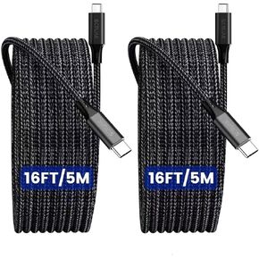Extra Long i Phone 16 17 Charger Cable 16Ft, USB C to C Nylon Braided Cord in Saudi Arabia