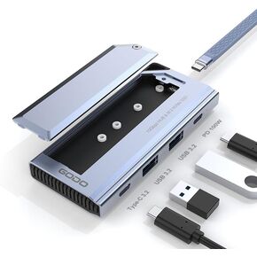 GODO 5-in-1 USB-C Hub with M.2 NVMe SSD Enclosure, 10Gbps USB 3.2, 100W PD in Saudi Arabia