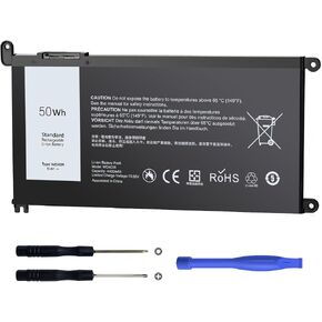50WH WDX0R Laptop Battery Replacement for Dell Inspiron 13/15/17 5000/7000 5368 5378 7378 5568 5578 5580 5767 5770, Latitude 3180-3590, Vostro 5568 5468 Compatible WDXOR P69G 3CRH3 in Kuwait