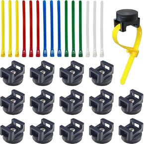 15pcs Magnetic Cable Zip Tie Base, Wire Cable Holder, Cable Ties Mount Wire Clips, Cable Management Base Organization, Multipurpose for Cable Wire Holder Clip (Black) in Saudi Arabia