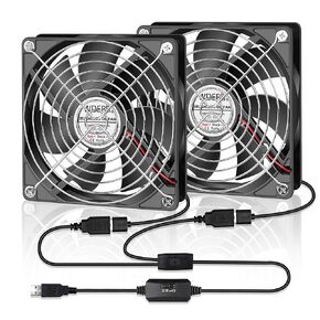 120mm Computer Case 5V USB Powered Fan, Small Silent Flat Cooler with Speed Controller for Receiver/Router/Electronic Equipment（2-in-1 Pack） in Saudi Arabia