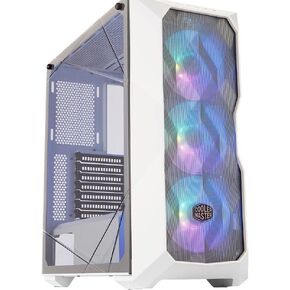 Cooler Master TD500 Mesh White Airflow ATX Mid-Tower, Polygonal Mesh Front Panel, Crystalline Tempered Glass, 3X 120mm PWM Customizable ARGB Fans, E-ATX up to 10.5" (MCB-D500D-WGNN-S01) in Kuwait