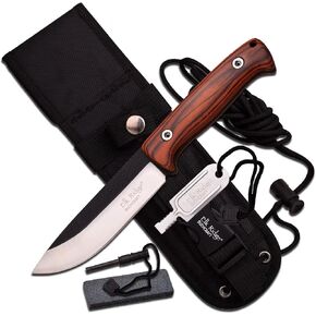 Elk Ridge Outdoors Fixed Blade Knife, 10.5-in Overall, Nylon Fiber Handle, Nylon Sheath, Sharpening Stone, Fire Starter, Hunting, Camping, Survival - ER-555 Series in Saudi Arabia