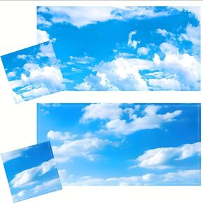 Fluorescent Light Cover, Blue Sky with Clouds, 2x4 ft, Magnetic Ceiling Panel Filter, Glare Reduction for Office, School, Classroom, 2 Pack in Saudi Arabia