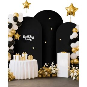 HEMMOTOP Stretchy Arch Backdrop Cover Set, Black, 7.2/6.6/6ft 3-Pack in Saudi Arabia