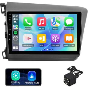 1+32G 9-inch Android 13 Car Stereo for Honda Civic 2012-2015 IPS Touchscreen Screen Car Radio with Carplay & Android Auto Support Backup Camera GPS FM Navi BT SWC in Saudi Arabia