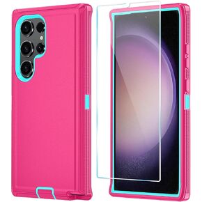 ONOLA Phone Case for Samsung Galaxy S23 Ultra Case with HD Screen Protector, Heavy Duty Shockproof & Dropproof 3-Layer Cover Phone Case for Galaxy S23 Ultra 6.8'',PurpleSkyBlue in Kuwait