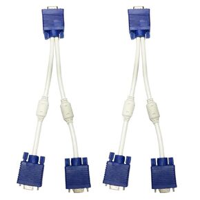 2 Pcs Vga Video Cable Male to Dual Female Adapter in Kuwait