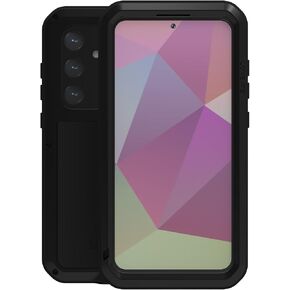 LOVE MEI Military Rugged Case for Samsung Galaxy S24 Plus, with Tempered Glass Screen Protector, Shockproof Dustproof Scratch Proof Hybrid Metal and Silicone Gel Heavy Duty Full Body Cover Yellow in Kuwait