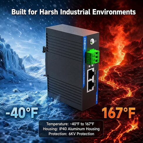 Industrial 90W Gigabit PoE++ Injector, IEEE802.3bt/at/af in Kuwait