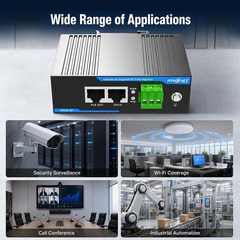 Industrial 90W Gigabit PoE++ Injector, IEEE802.3bt/at/af in Kuwait