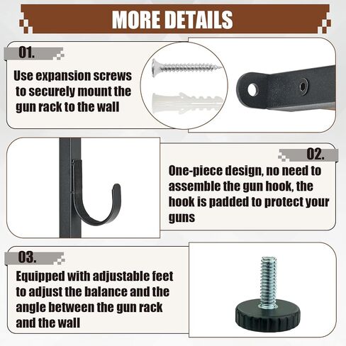 Poyilooo Indoor Gun Rack for Wall Mount Holds Up to 7 Guns in Saudi Arabia