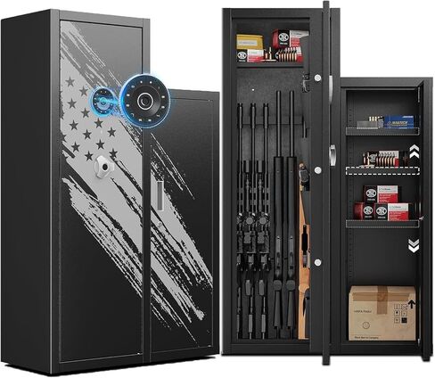KAER 8-10 Gun Safe, Large Gun Safe for Rifles and Pistols, Quick Access Home Gun Rifle Safe and Storage Gun Locker Cabinet with 4 Pistol Pouches and Removable Shelf for Shotgun, Firearm, Ammo in Saudi Arabia