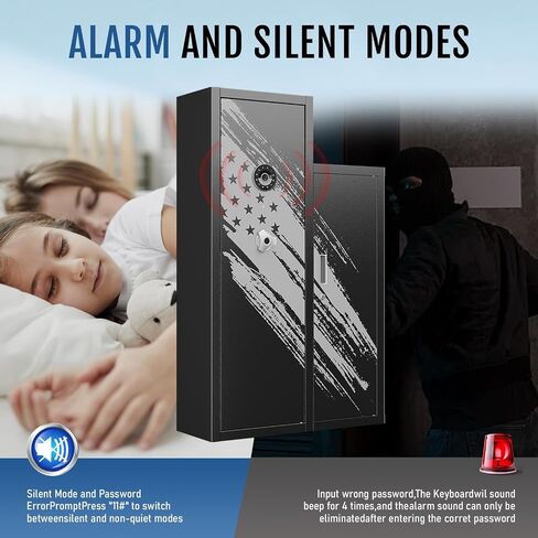 KAER 8-10 Gun Safe, Large Gun Safe for Rifles and Pistols, Quick Access Home Gun Rifle Safe and Storage Gun Locker Cabinet with 4 Pistol Pouches and Removable Shelf for Shotgun, Firearm, Ammo in Saudi Arabia