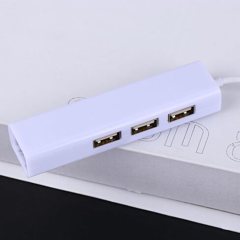 USB to Ethernet Adapter Hub with 3 USB Ports USB 2.0 White in Kuwait