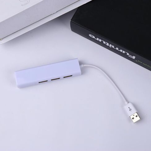 USB to Ethernet Adapter Hub with 3 USB Ports USB 2.0 White in Kuwait
