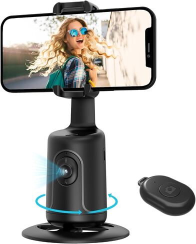 حامل ثلاثي لتتبع الوجه التلقائي، حامل كاميرا الهاتف يدور 360 درجة، حامل تصوير ذكي مع عصا سيلفي عن بعد، بدون تطبيق، تحكم بالإيماءات، لمدونة الفيديو، تيكتوك in Kuwait