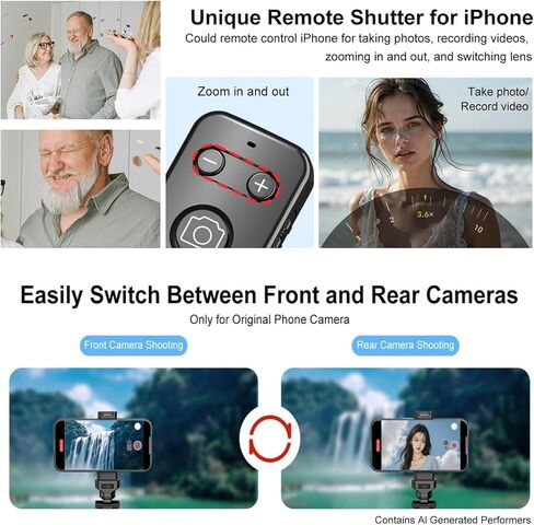 Newmowa Bluetooth Remote Shutter Rechargeable Zoom for iPhone 11-16 in Kuwait
