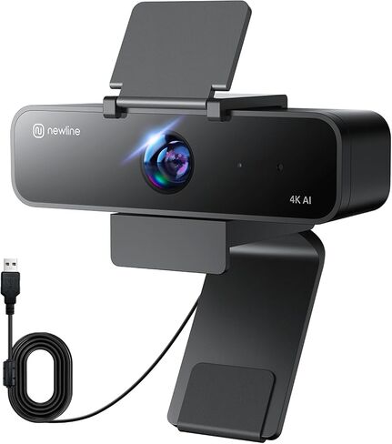4K Webcam with Microphone, AI Auto Framing & Presenter Tracking, Gesture Control with 5X Digital Zoom, Noise Reduction, 95°/78°/65° Adjustable FOV, Privacy Cover, USB Camera PC Mac Streaming in Kuwait