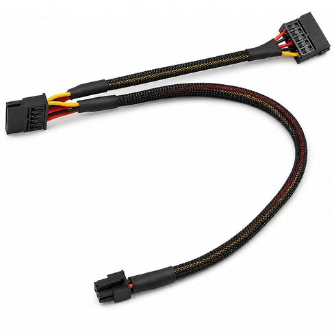 Mini ATX 6 Pin to SATA 15 Pin or 6 Pin Cable for HDD SSD(to 1 Sata) in Kuwait