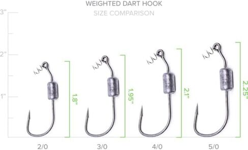 Googan Squad Green Series Weighted Dart Hook, 1/8oz 4/0 Hook, GWDH-18-40 in Kuwait