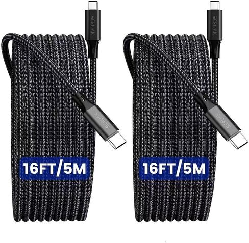 كابل شاحن i Phone 16 17 طويل للغاية بطول 16 قدم، سلك USB C إلى C من النايلون المضفر in Saudi Arabia