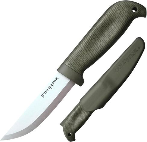 Cold Steel Finn Hawk 4" Durable Compact German 4116 Steel Fixed Blade Outdoor Bushcraft Game Hunting Utility Knife, 4-1/2" Textured Handle with TPR, Secure-Ex Sheath in Kuwait