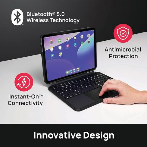 Brydge Air MAX+ iPad Keyboard Case with Trackpad for iPad Pro 11-inch (1st-4th Gen) & Air 11-inch (4th Gen-M4) | Detachable Magnetic Backlit Keyboard, Bluetooth 5.0 | Black in Kuwait
