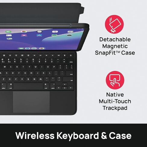 Brydge Air MAX+ iPad Keyboard Case with Trackpad for iPad Pro 11-inch (1st-4th Gen) & Air 11-inch (4th Gen-M4) | Detachable Magnetic Backlit Keyboard, Bluetooth 5.0 | Black in Kuwait