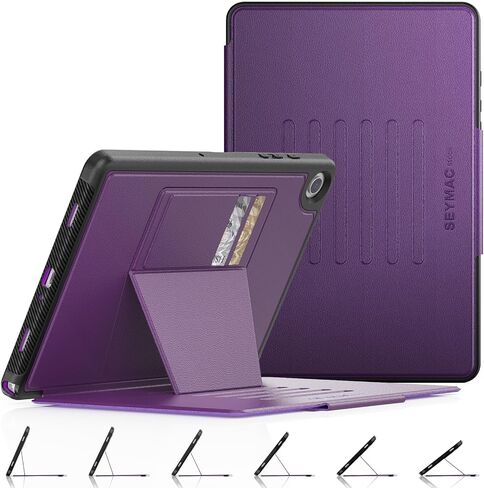 حافظة SEYMAC لهاتف Samsung Galaxy Tab A9+ Plus 11 بوصة، حافظة للنوم/الاستيقاظ التلقائي مع حامل مغناطيسي متعدد الزوايا، فتحة بطاقة لجهاز Galaxy Tab A9+/ A9 Plus 11 بوصة SM-X210/X216/X218، (أسود) in Kuwait