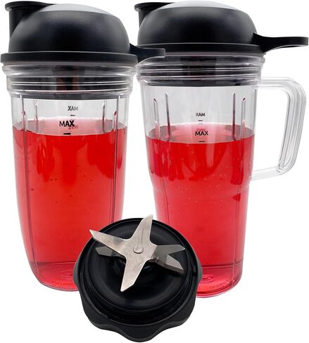 Replacement Blender Combo Easy Twist Extractor Blade with 18/24oz cup with to go lid,Compatible with NutriBullet Blender Combo NBF10500/ NBF70500/ZNBF30400Z/ZNBF30500Z/NBF50400(1, 18oz+24oz) in Saudi Arabia