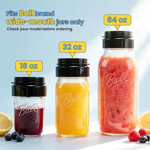 Adapter for 250W Magic Bullet Blender & Ball Wide-Mouth Mason Jars - Blend, Store & Go in Same Jar, Blender Accessory for MB1001 - Easy to Clean, Dishwasher Safe in Saudi Arabia