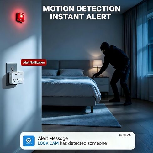 Wall Outlet Hidden Camera - 1080P HD WiFi Spy Cam with Motion Detection & Night Vision, APP Remote View, Indoor Nanny Cam for Home Security (No Audio) in Kuwait