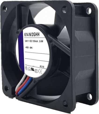 1pcs Cooling Fan 614N/2GHH 24V 150mA 3.6W 6850RPM 6cm 6025 60X60X25mm 3-Wire in Saudi Arabia