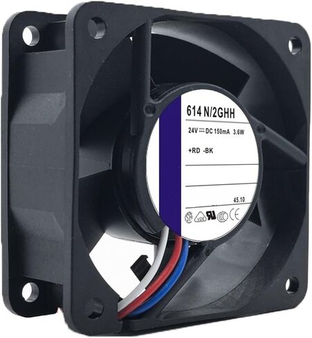 1pcs Cooling Fan 614N/2GHH 24V 150mA 3.6W 6850RPM 6cm 6025 60X60X25mm 3-Wire in Saudi Arabia