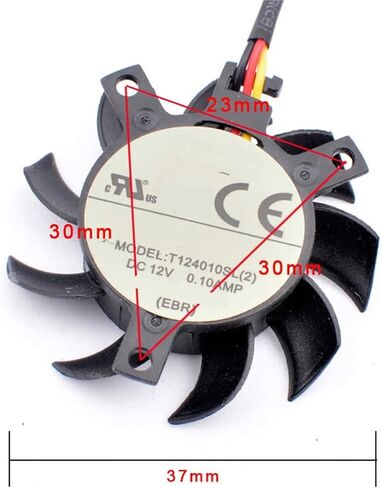 1pcs Cooling Fan T124010SL DC12V 0.10A 3023 30x30x23mm 3-Wire 3-Pin SH1. Router Aluminum Sheet Graphics Card in Saudi Arabia
