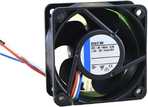 1pcs Cooling Fan 624/2 HH 24V 146mA 3.5W 6cm 6025 60X60X25mm 3-Wire in Saudi Arabia