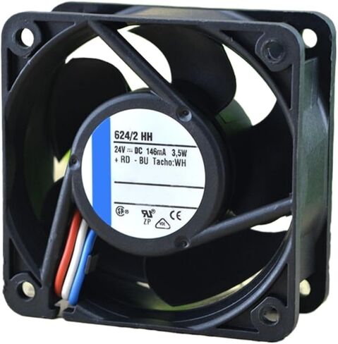 1pcs Cooling Fan 624/2 HH 24V 146mA 3.5W 6cm 6025 60X60X25mm 3-Wire in Saudi Arabia