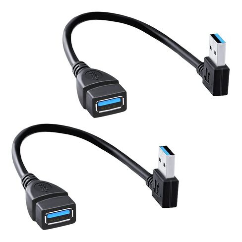 Oxsubor SuperSpeed USB 3.0 Male to Female Extension Data Cable Left and Right Angle 2PCS (20CM,8IN) in Saudi Arabia