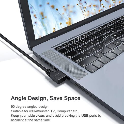 Oxsubor SuperSpeed USB 3.0 Male to Female Extension Data Cable Left and Right Angle 2PCS (20CM,8IN) in Saudi Arabia