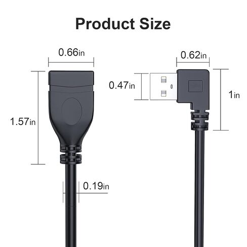 Oxsubor SuperSpeed USB 3.0 Male to Female Extension Data Cable Left and Right Angle 2PCS (20CM,8IN) in Saudi Arabia