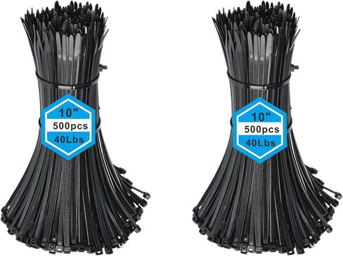 CODOBON 2000Pcs Black Nylon66 Zip Ties 4 Inch (100mm) 18LBS Self-Locking Cable ties, Heavy Duty Wire Management UV Resistant for Indoor Outdoor Electrical Use (2000, black, 4 inch) in Kuwait