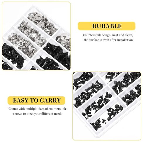 Reusable Steel Countersunk Head Type Screws Set for Laptop Computer Hard Disk and Motherboard, Rust Resistant and Oxidation Resistant Black Screws Kit for Electronic Product in Saudi Arabia