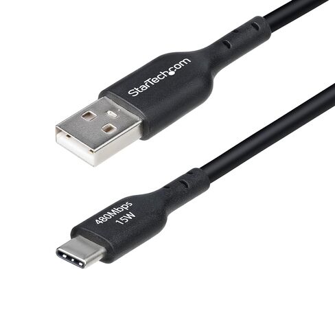 StarTech 15ft/4.5m USB-A to USB-C Charging Cable, 3A, Black (USB2AC15FBKE) in Saudi Arabia