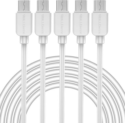 SMALLElectric Micro USB Cable (5-Pack, 6FT) Android Charger, Long Android Phone Charger Cord for Samsung Galaxy S7 S6 Edge J7 S5,Note 5 4,LG 4 K40 K20,MP3,Kindle,Tablet,White in Kuwait
